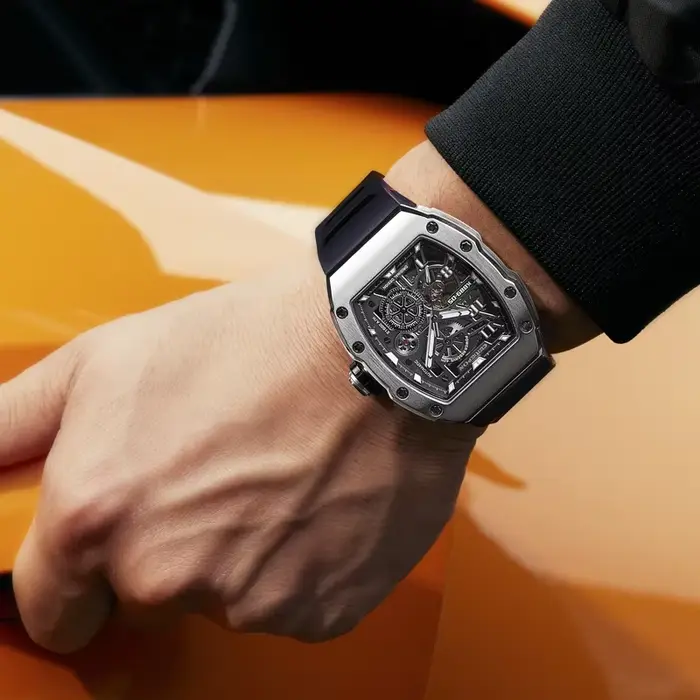 CERIEPON montre mécanique automatique modèle pour hommes marque évidé en forme de baril de vin montres lumineuses