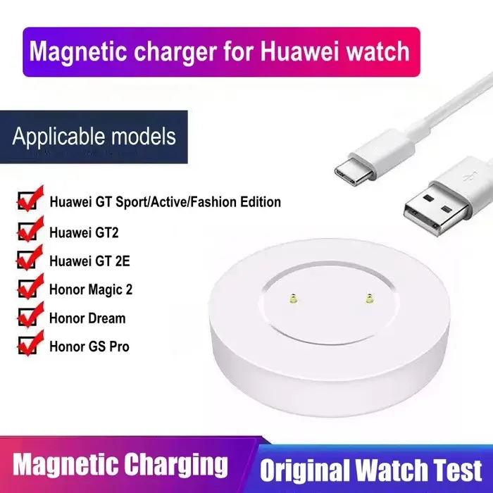 Chargeur magnétique Type-C vers USB pour Huawei Watch GT, GT 3, station de charge intelligente et base de charge avec câble