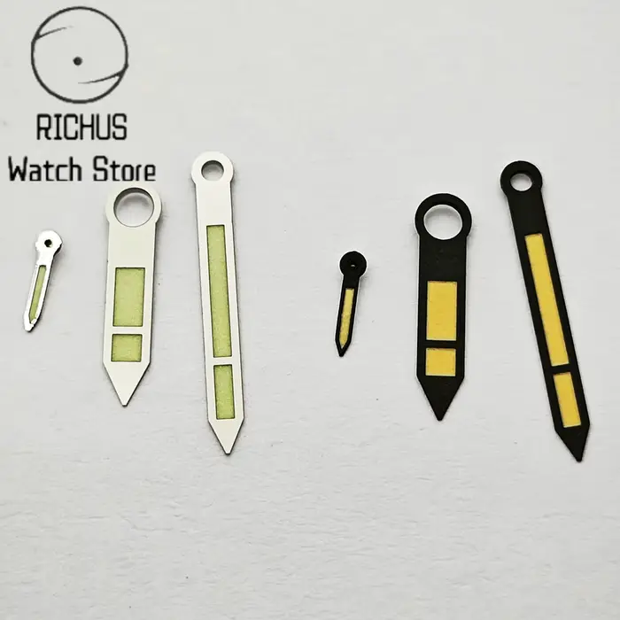 RICHUS ETA6497 noir/argent aiguilles de montre vert lumineux ajustement ETA 6497 6498 ST3600 3620 pièce accessoire de mouvement