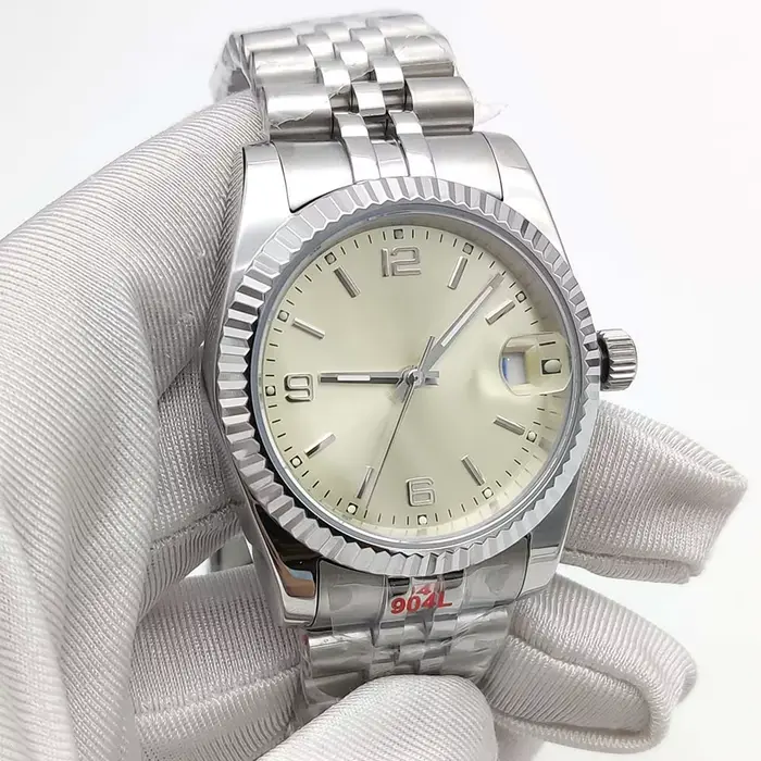 Montre mécanique automatique PARNSRPE en acier inoxydable avec cristal de saphir pour homme et femme occasions spéciales