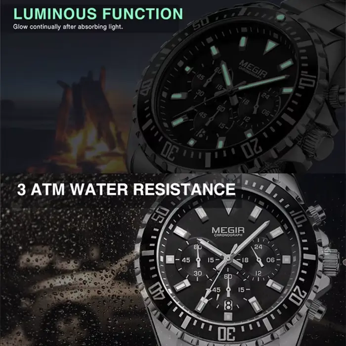 Montre à quartz en acier inoxydable pour homme