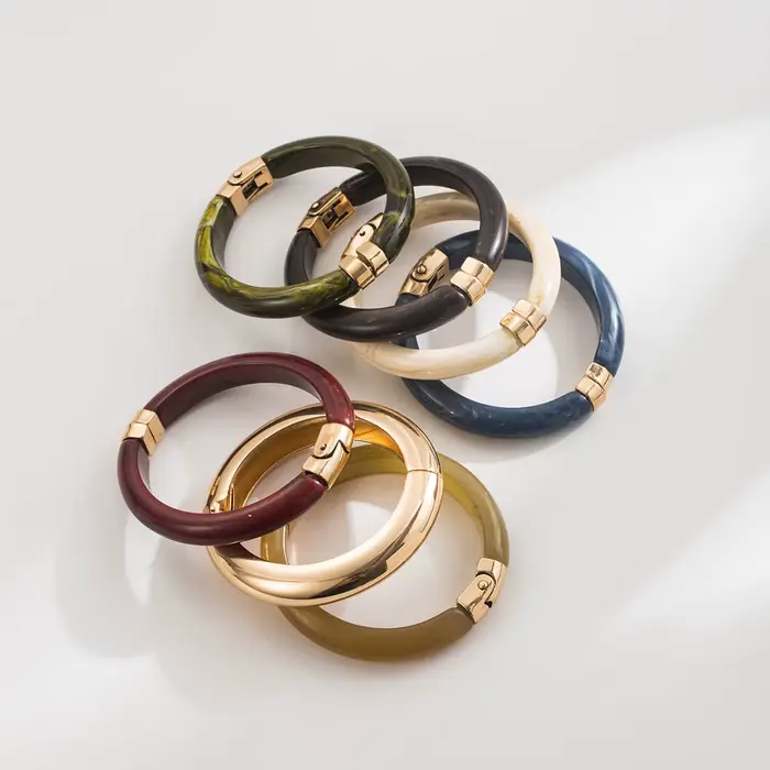 Bracelet ouvrable en alliage de résine géométrique B3524