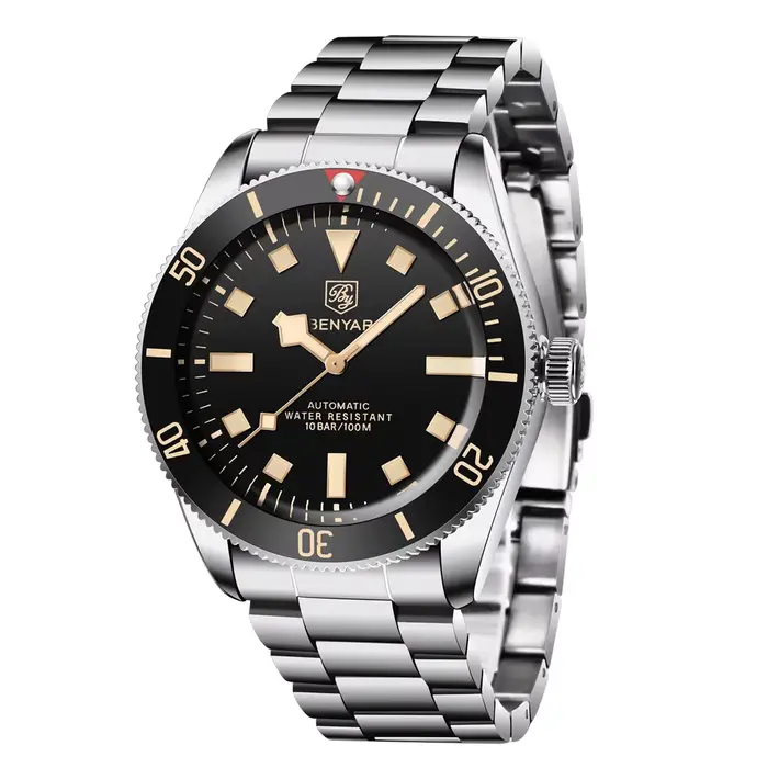 BENYAR nouvelle montre mécanique automatique de luxe 10Bar étanche en acier inoxydable hommes montre