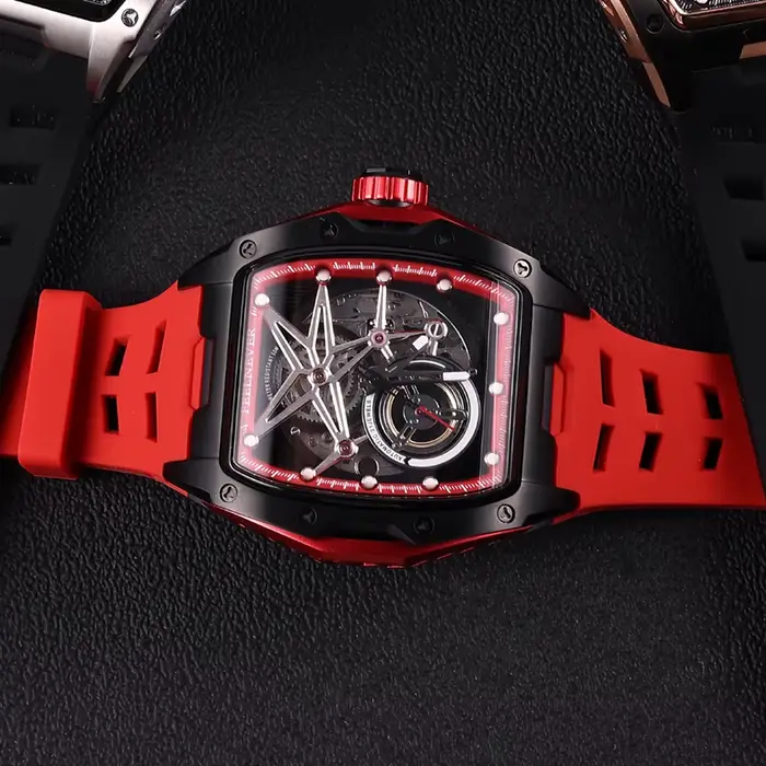 2025 FEELENEVER Design hommes montre automatique squelette mécanique montre-bracelet boîte en acier inoxydable saphir