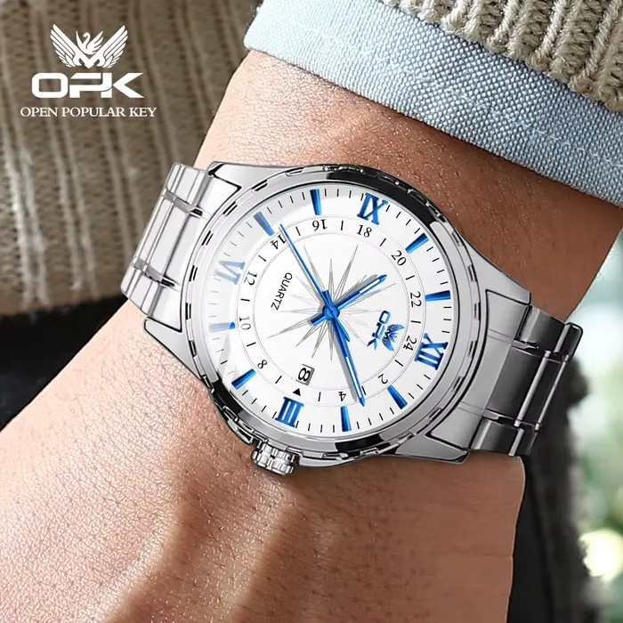 Montre avec bracelet en acier pour homme