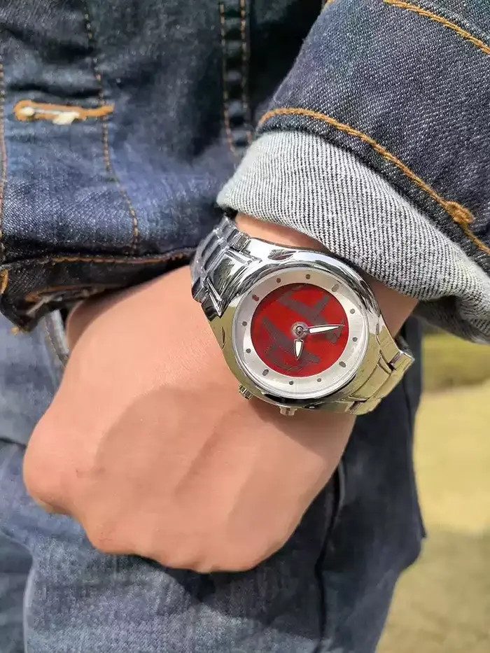 Montre Homme Luxe Globe Arc-en-ciel Forme Organique Unique Boîtier Futuriste Y2K Rétro Quartz Bracelet Acier Tendance