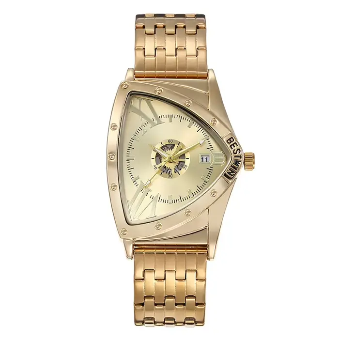Montre Triangle montre à Quartz pour hommes montres de sport pour hommes montre-bracelet dorée étanc