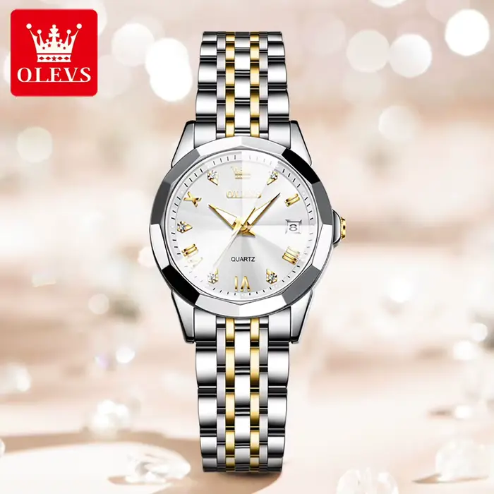 OLEVS 9931 montre élégante pour femmes en acier inoxydable calendrier montre de sport de luxe lumine