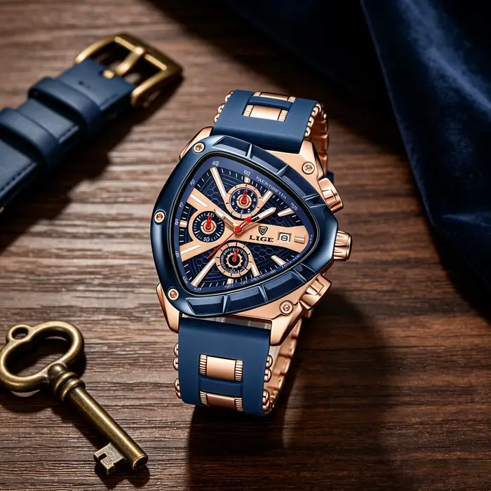 Montre-bracelet pour homme LIGE Sports Triangle
