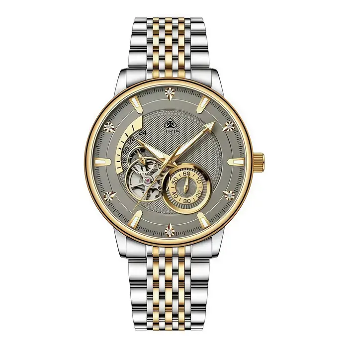 Montre de luxe pour homme en acier inoxydable, squelette, tourbillon, lumineuse, automatique, mécani