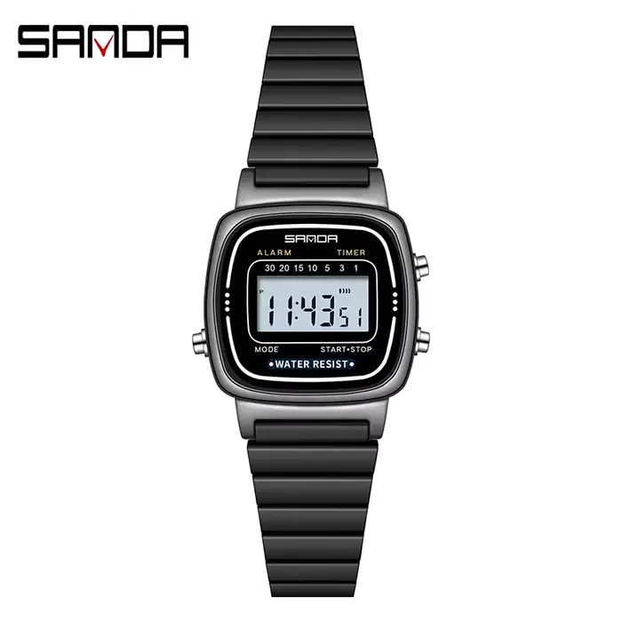 SANDA 6053 montre numérique de luxe pour femmes élégant étanche sport LED affichage femmes montres h