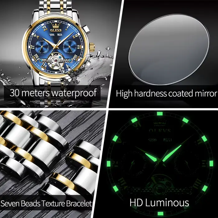 OLEVS 6607 montres automatiques pour hommes montre mécanique originale