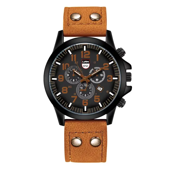 Montre de marque de luxe hommes montres de sport en cuir hommes armée militaire Quartz montre-bracel