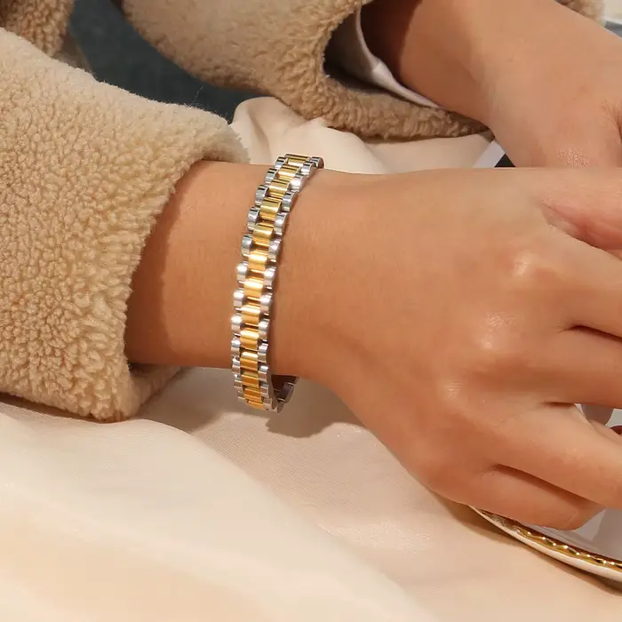 E.B.belle 2026 Nouveaux bracelets de montre en acier inoxydable couleur or et argent