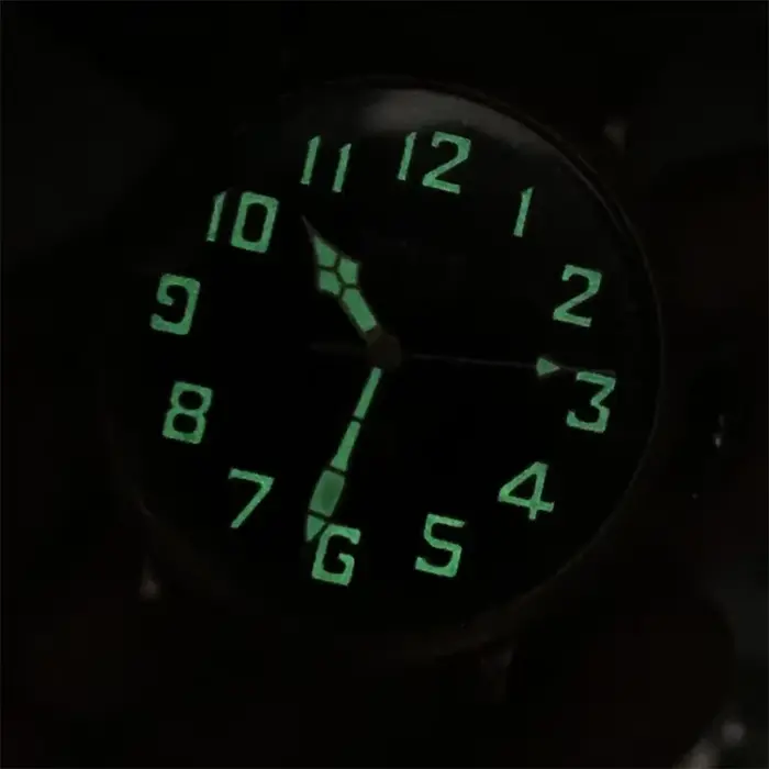 Montre pour homme 45 mm vintage antique couleur or rose titane noir bleu vert armée cuir mat