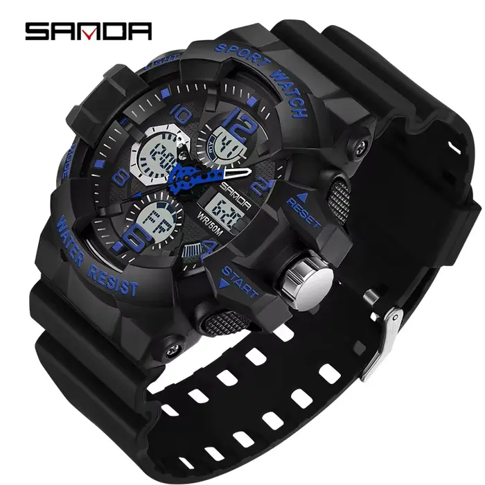 SANDA – montre militaire de Style G pour hommes, montre de sport numérique antichoc, étanche, électr
