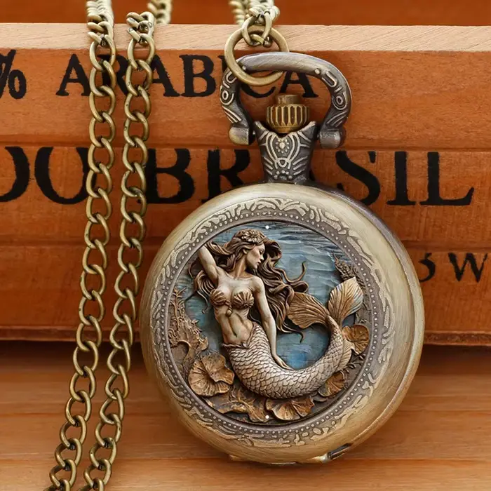 Montre à gousset SOXY en acier inoxydable vintage élégante pour hommes et femmes occassions spéciales