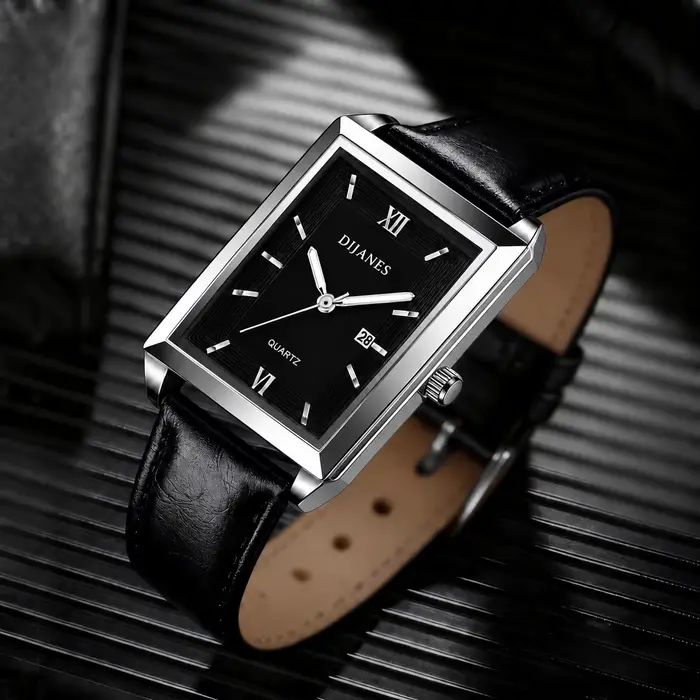 Top marque hommes montres mode Simple bracelet en cuir analogique Quartz montres décontracté affaire