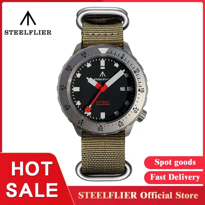 STEELFLIER officiel SF752 luxe grande montre-bracelet de plongée mécanique saphir cristal NH35 Movt BGW9 lumineux 20Bar montre étanche