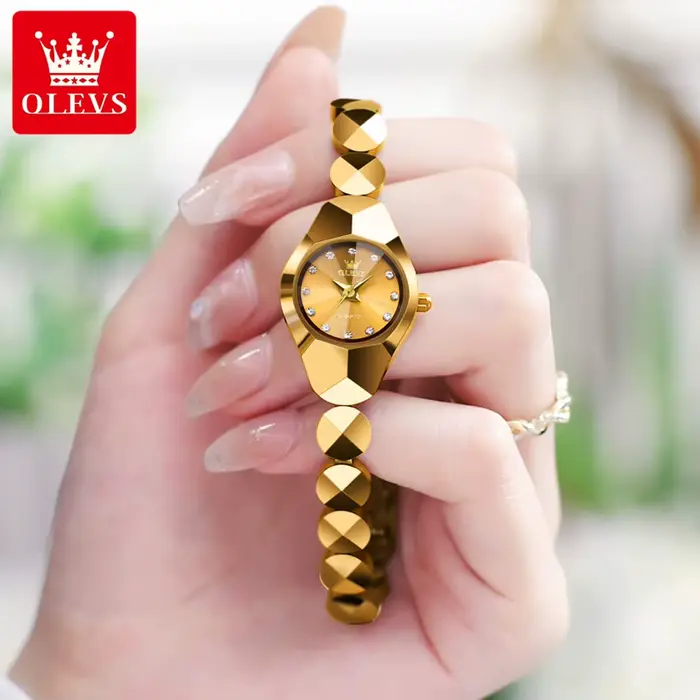 OLEVS 7007 montre pour femmes Original miroir rhombique étanche Quartz dames montre-bracelet bracele