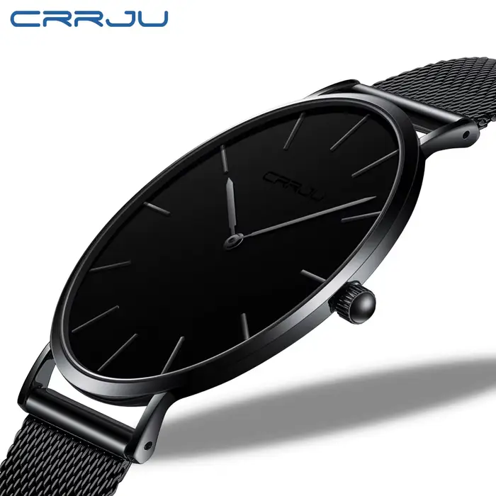 CRRJU nouvelle mode hommes montres haut de gamme de luxe Sport étanche Simple Ultra-mince