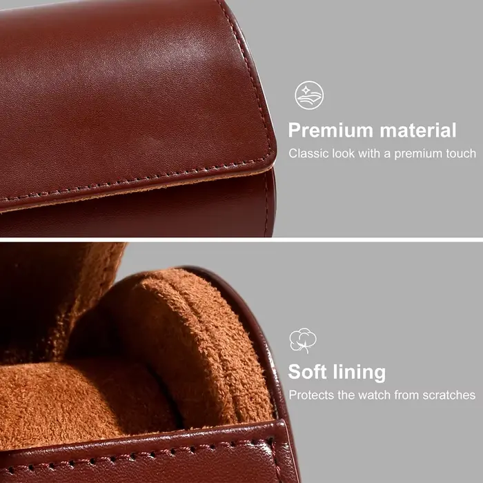Étui de voyage de luxe en cuir PU pour montres, boîte de rangement pour montres pour hommes avec 1/2/3 emplacements, organisateur de présentation de montres