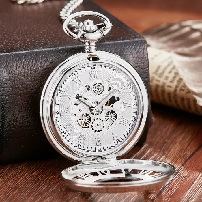 Montre à gousset Gorben Antique Style avec Chaîne en Acier Inoxydable pour Hommes et Femmes Occasions Spéciales