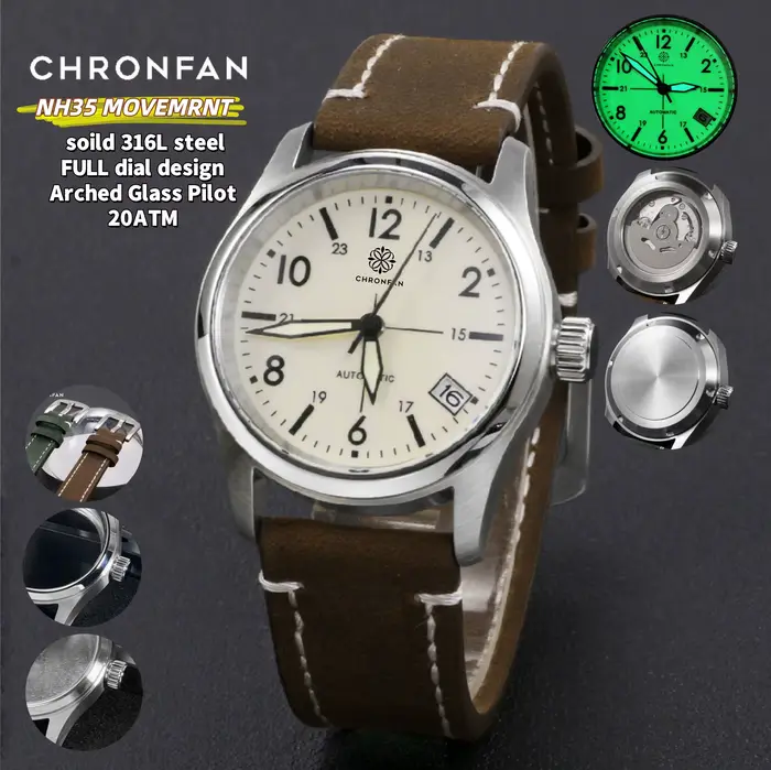 Nouvelle montre mécanique vintage pour homme Little Prince de 36 mm