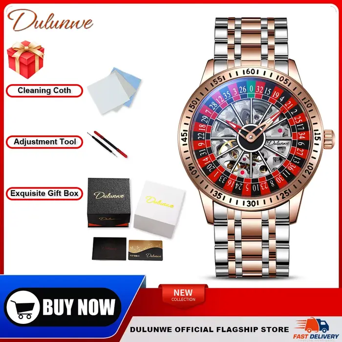 DULUNWE montre pour hommes meilleures marques roulette rotative montre automatique mécanique 30M éta
