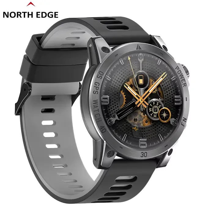 NORTH EDGE Nouvelles montres GPS pour hommes Montre intelligente de sport Écran AMOLED HD 50M ATM Al