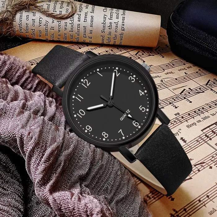 Montre Vintage pour femmes bracelet en cuir montre-bracelet montres à Quartz