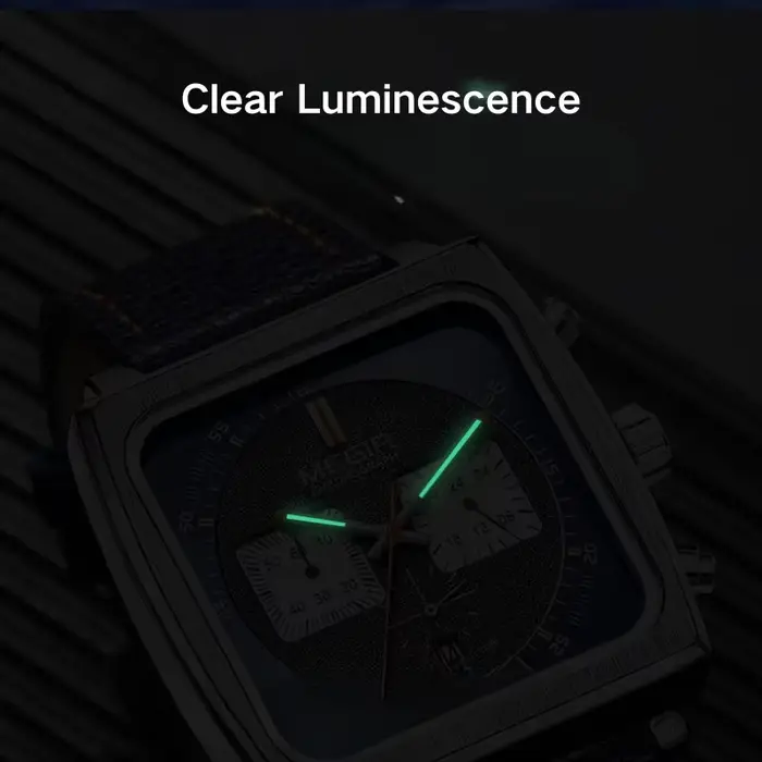Montre à quartz carrée série chronographe avec calendrier 43