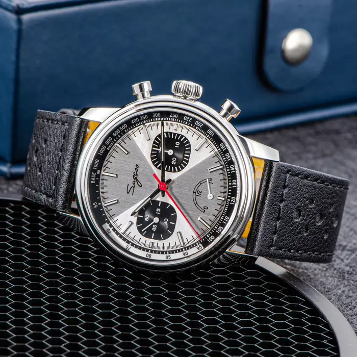 Sugess montre pilote hommes ST1906 mouvement main vent chronographe montres saphir étanche