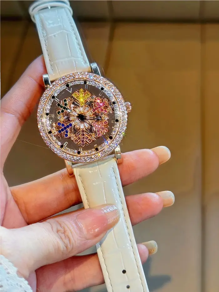 1 version améliorée de la montre pour femme de luxe à la mode et accrocheuse incrustée de montre à q