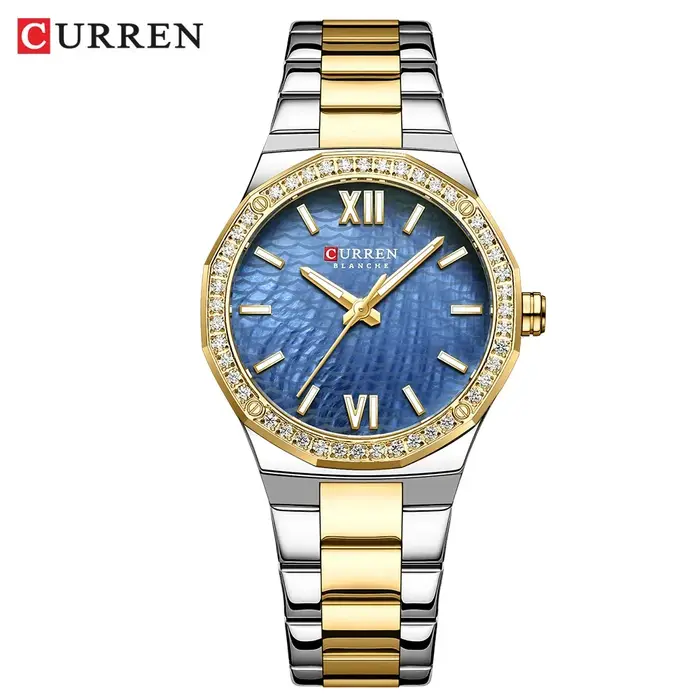 Montre de luxe romantique pour femme cadran avec strass bracelet acier inoxydable étanche pour occasions spéciales diverse couleur style