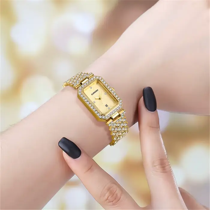 Montre CURDDEN Istro DDEN en alliage avec mouvement quartz pour femme, élégante et personnalisable pour diverses occasions spéciales