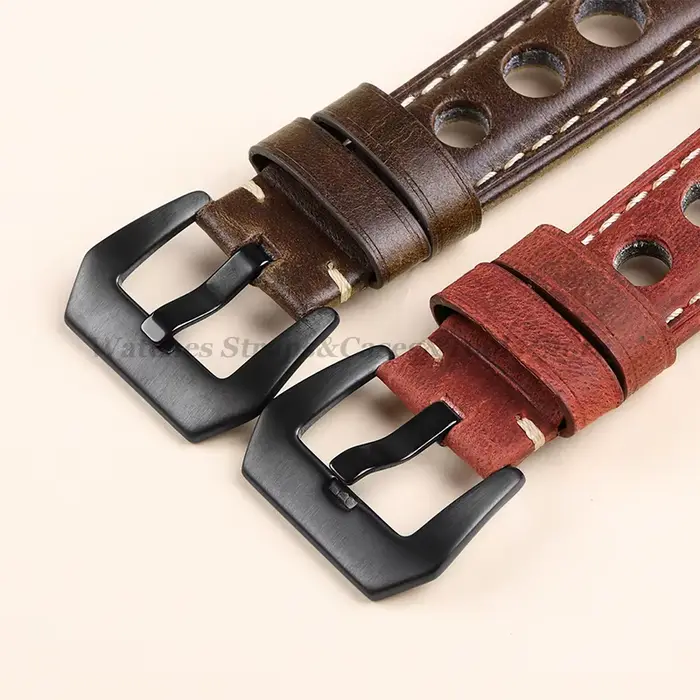 Bracelet de montre Vintage en cuir de vache véritable pour Omega pour Panerai pour femmes hommes