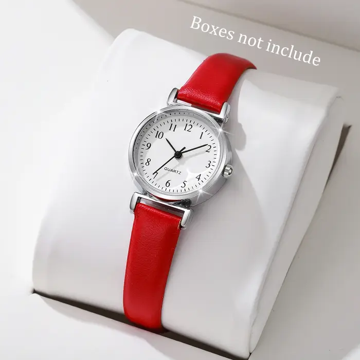 Montre Quartz Femme Avec Bracelet En Cuir Pour Occasions Spéciales Casual Et Chic