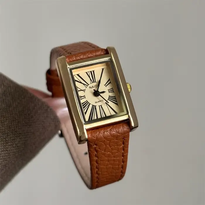 Offre spéciale femmes montre mode bracelet en cuir montres à Quartz de luxe cadran romain fille dames cadeau