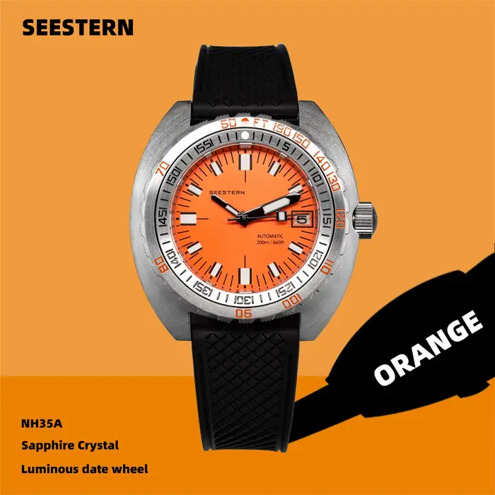 SEESTERN-SUB300T Montre de Plongée Mécanique existent pour Homme, Saphir, Montre-Bracelet Shoe Étanc