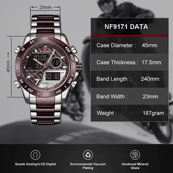 Montre à quartz électronique étanche pour homme