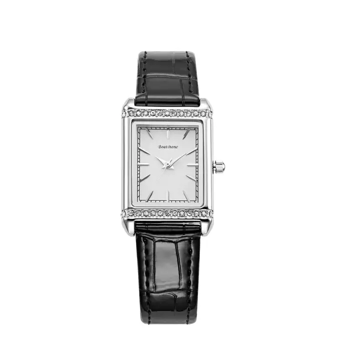 Montre à Quartz pour femmes, série élégante, cadran carré de 23mm de diamètre avec décoration en cri