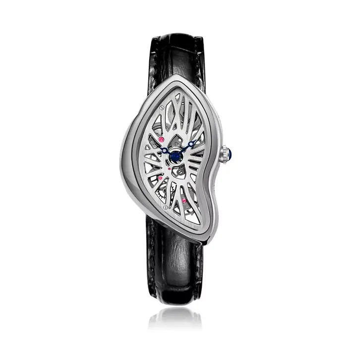 Montre pour homme au design unique torsadé, montre-bracelet à quartz avancée, forme non-circulaire,
