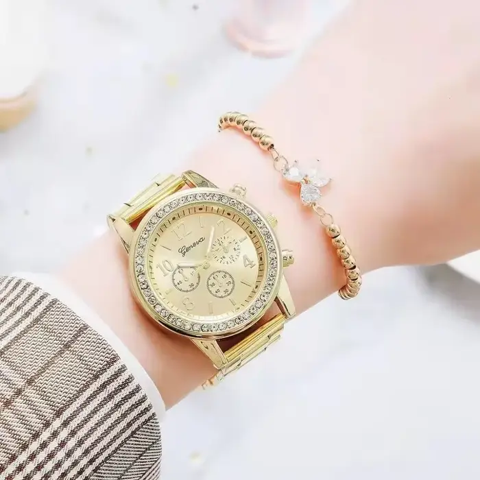 Femmes montres genève classique strass Montre