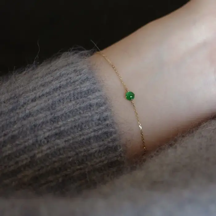 Bracelet en zircon émeraude couleur or
