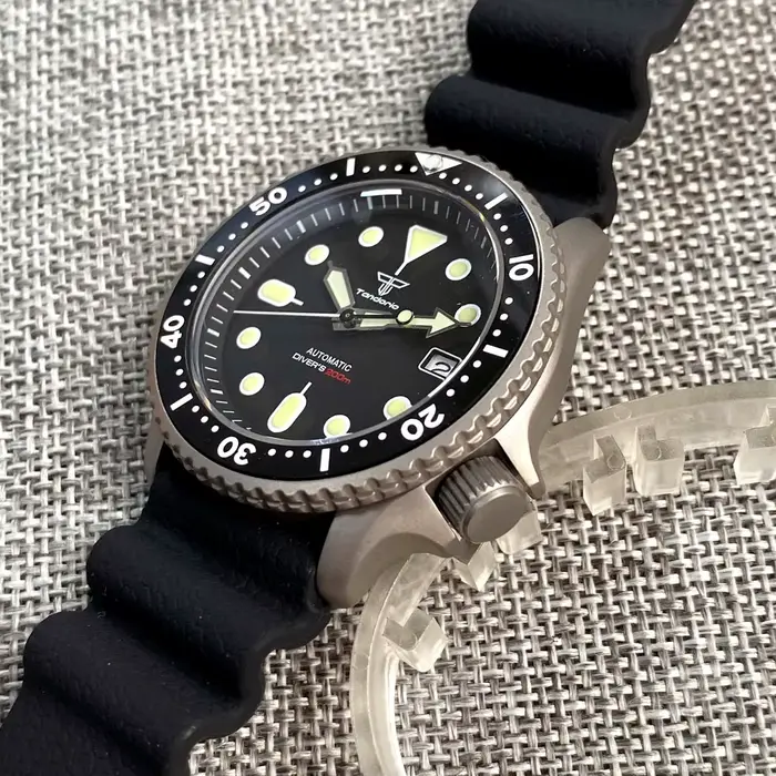 Montre mécanique automatique pour homme Tandorio 41 mm 20 ATM en titane avec mouvement japonais NH35A