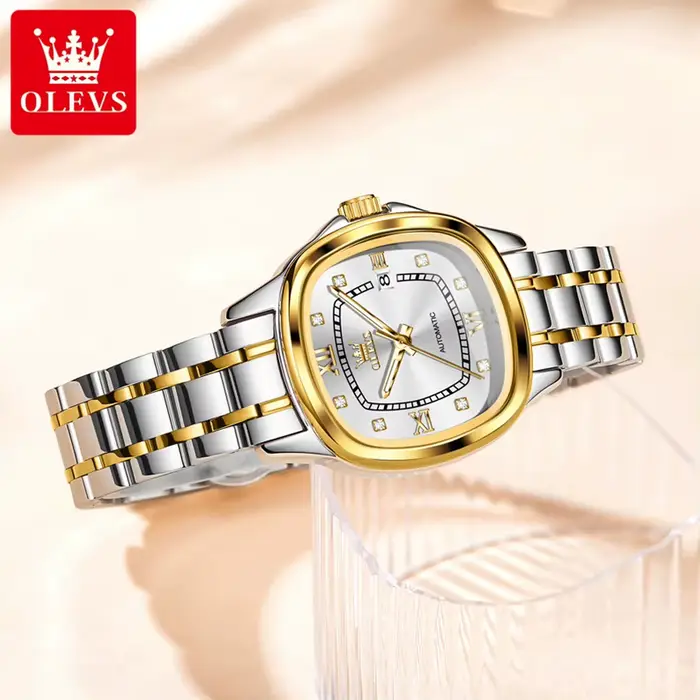 OLEVS 9810 montre mécanique automatique pour femmes de luxe échelle de diamant montre-bracelet