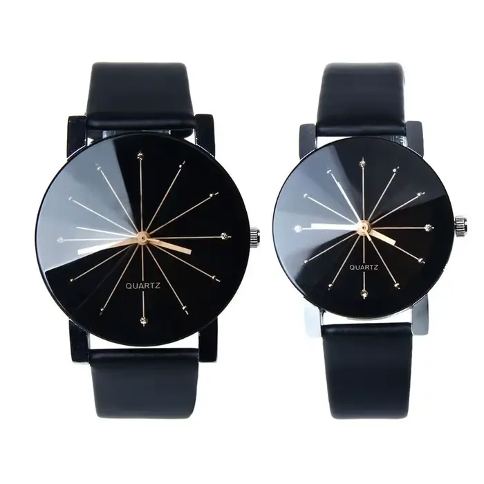 Couple amoureux montres Quartz cadran horloge en cuir PU montre-bracelet Relojes montre femmes hommes mode luxe Relogio Feminino Saat