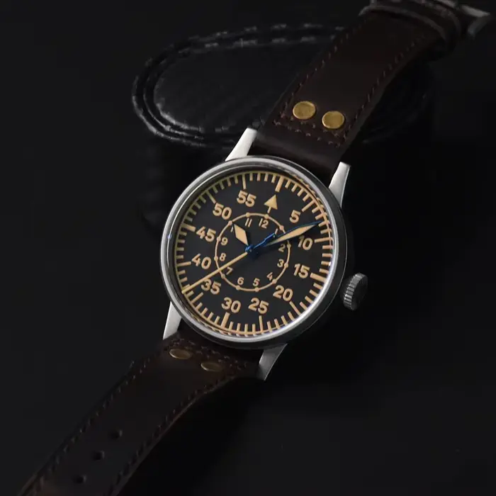 Hruodland 2026 nouvelle montre mécanique automatique pour homme rétro pilote 42MM PT5000 en acier inoxydable étanche 10 bars saphir C3 reloj