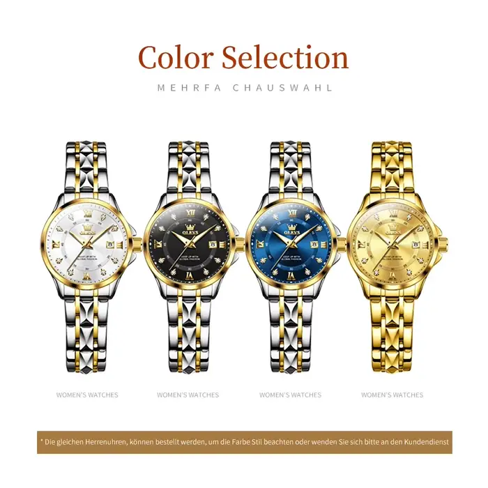 OLEVS montres pour femmes de luxe mode or petite montre-bracelet pour dames Original étanche losange bracelet en acier inoxydable Date